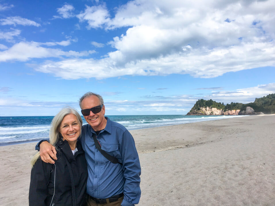 couple at beach pension protection
